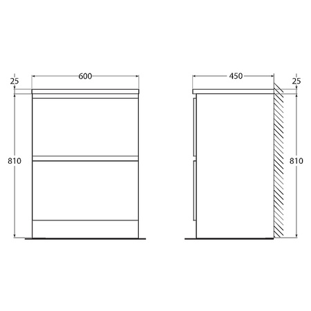 База под раковину BelBagno ALBANO-600-2C-PIA-BL Bianco Lucido