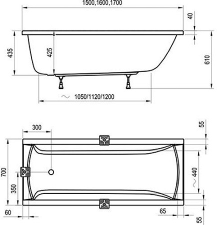 Ванна акриловая Ravak Classic 150х70 C521000000