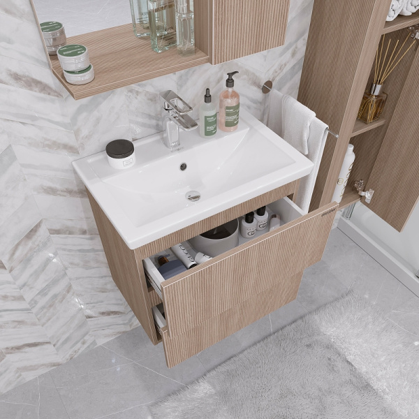 Тумба подвесная Grossman ЮНИТ-60 см 2060171 с 2-я ящ, кадена вуд