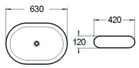 Раковина накладная (63х42) SantiLine SL-1035