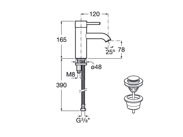 Смеситель для раковины Roca Lanta 5A3A11C00