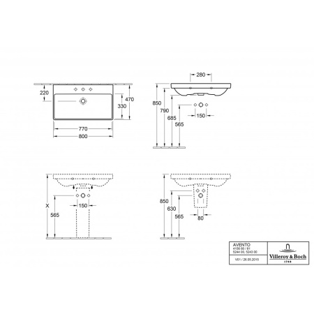 Раковина Villeroy & Boch Avento 41568001