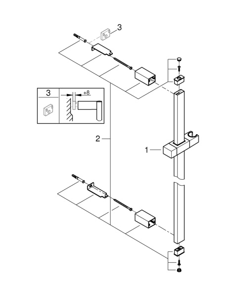Душевая штанга Grohe Euphoria Cube 27892 000 (27892000) хром  Душевая штанга Grohe Euphoria Cube 27892 000 (27892000) хром