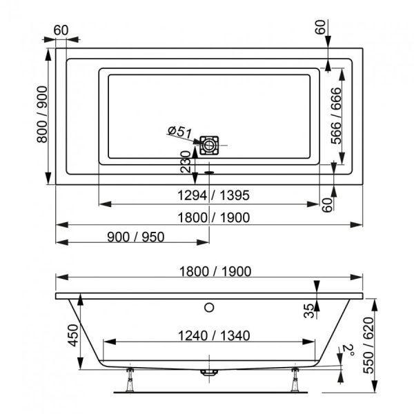 Акриловая ванна Vagnerplast Cavallo (180x80) VPBA180CAV2X-04 Акриловая ванна Vagnerplast Cavallo (180x80) VPBA180CAV2X-04