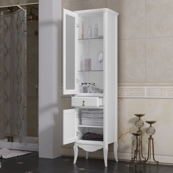 Пенал Opadiris Лоренцо, белый матовый, левый Z0000008217