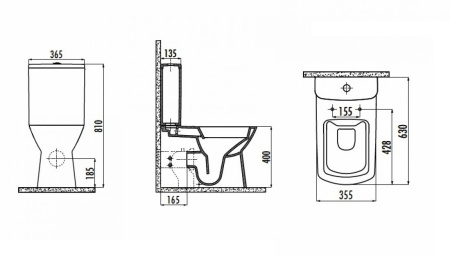 Унитаз безободковый напольный Creavit Nova NV361-11CB00E-0000