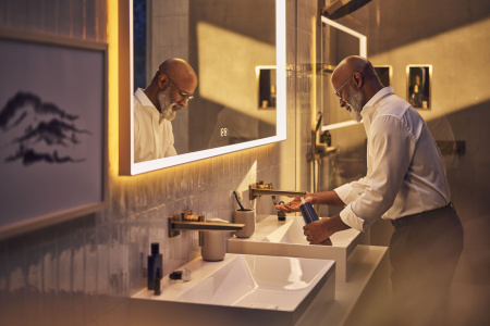 Смеситель для раковины встраиваемый Hansgrohe Metropol 32526140 шлифованная бронза
