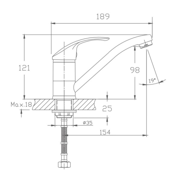 Смеситель для кухни Haiba HB4536-2 Смеситель для кухни Haiba HB4536-2