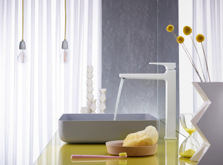 Смеситель для раковины с донным клапаном Push-Open Hansgrohe Metropol 32512700 белый матовый