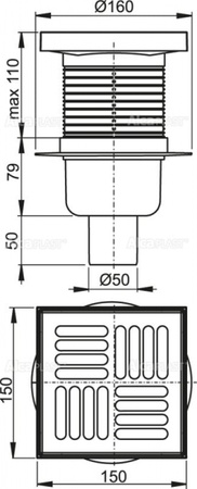Душевой трап Alcaplast APV6411