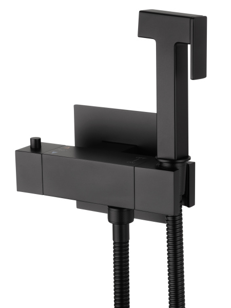 Смеситель с гигиеническим душем и термостатом встраиваемый WONZON & WOGHAND, черный матовый WW-88819903-MB Смеситель с гигиеническим душем и термостатом встраиваемый WONZON & WOGHAND, черный матовый WW-88819903-MB