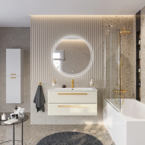 Тумба под раковину Cezares ECO-CER-N-1000-2C-SO-AS-P Альпака брашированная без ручек