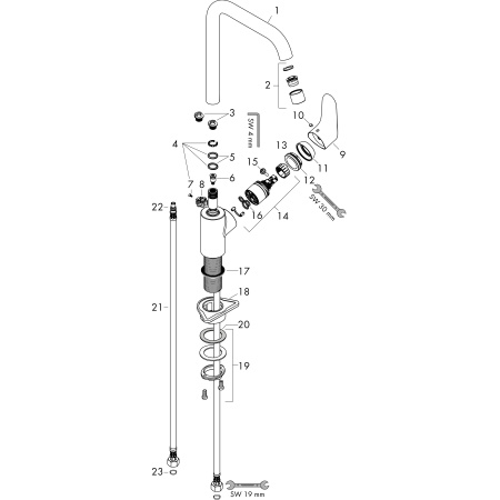 Смеситель для кухни Hansgrohe Focus M41 Eco 31821800 нержавеющая сталь