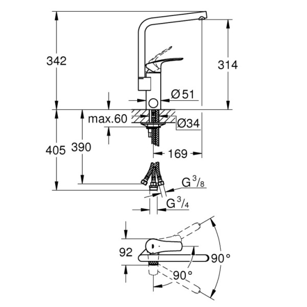 Смеситель для кухни Grohe Eurosmart CoolStart 31787 001 (31787001) хром