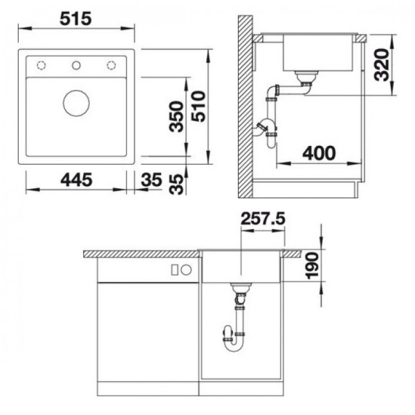 Мойка кухонная Blanco Dalago 5 Silgranit PuraDur (алюметаллик), 518522