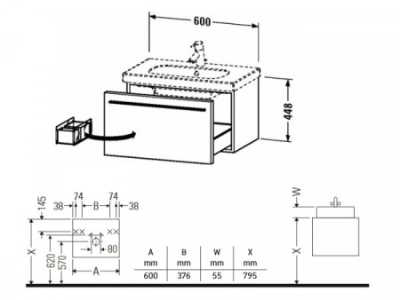 Тумба под раковину Duravit X-Large XL605105353