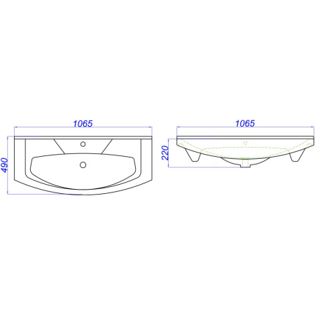 Раковины (106,5х46) Misty Элеганс 1050 4620008197388