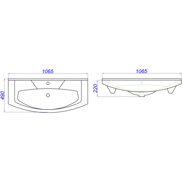 Раковины (106,5х46) Misty Элеганс 1050 4620008197388