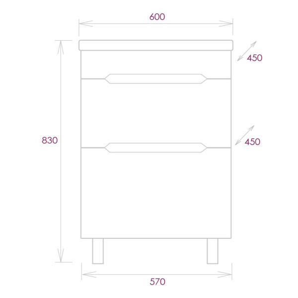 Тумба под раковину напольная Onika Айленд 60 106028