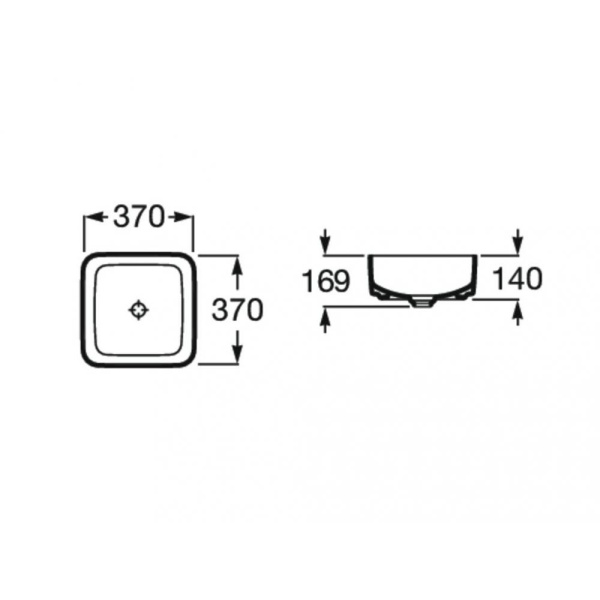 Раковина накладная (37х37) Roca Inspira square 327532660 кофейный