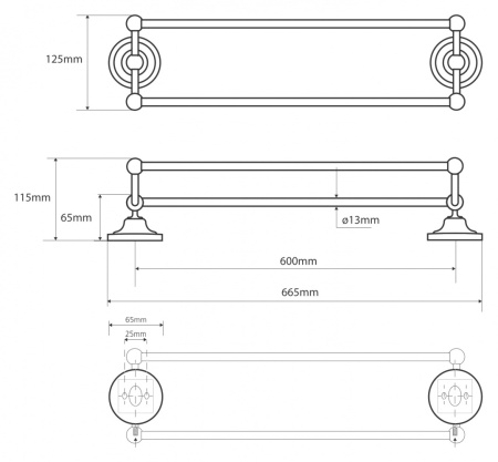 Двойной держатель полотенца Bemeta Retro 144104237