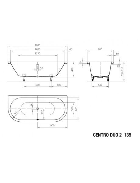 Стальная ванна KALDEWEI Centro Duo 2 (180x80) 283500010001