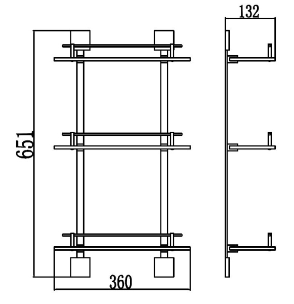 Полка Savol прямая тройная 40 см S-06522Q-3