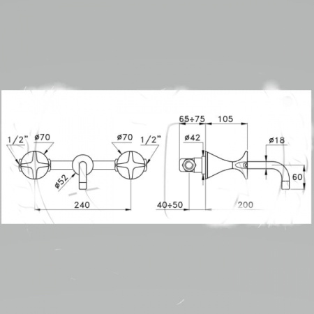 Встраиваемый смеситель для раковины Stella 130 CT 01001 CR00