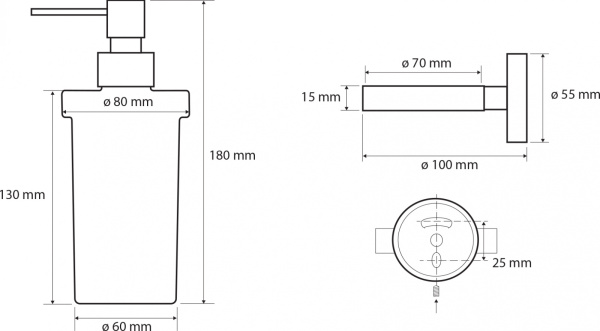 Настенный дозатор для жидкого мыла Bemeta Dark 104109010