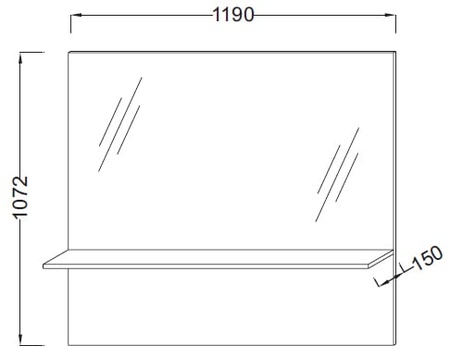 Зеркало Jacob Delafon Struktura (119 см) EB1215-N18