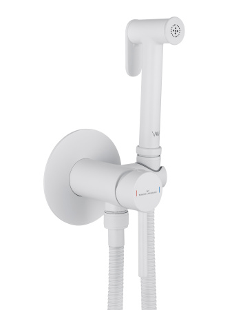 Смеситель с гигиеническим душем встраиваемый WONZON & WOGHAND STICK, белый матовый WW-88829902-MW