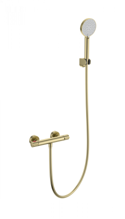 Смеситель для душа с термостатом WONZON & WOGHAND INN 5, брашированное золото WW-B2063-A-BG