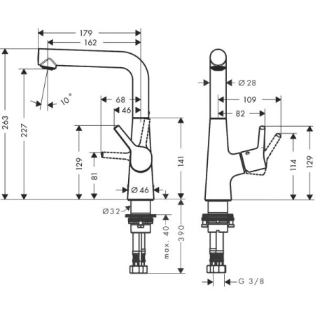 Смеситель для раковины Hansgrohe Talis S 72105000