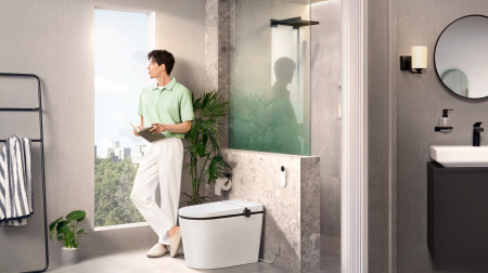 Смеситель для раковины без донного клапана CoolStart Hansgrohe Vivenis 75024670 черный матовый