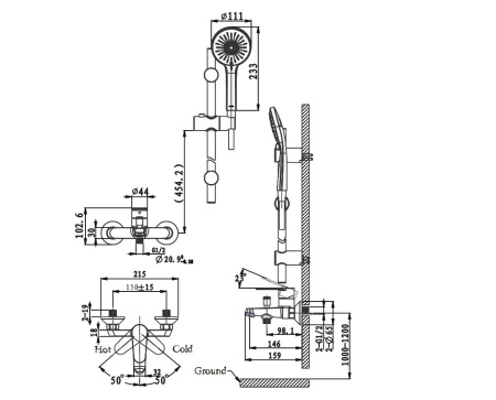 Смеситель для ванны Arrow AG3628MB-TZ