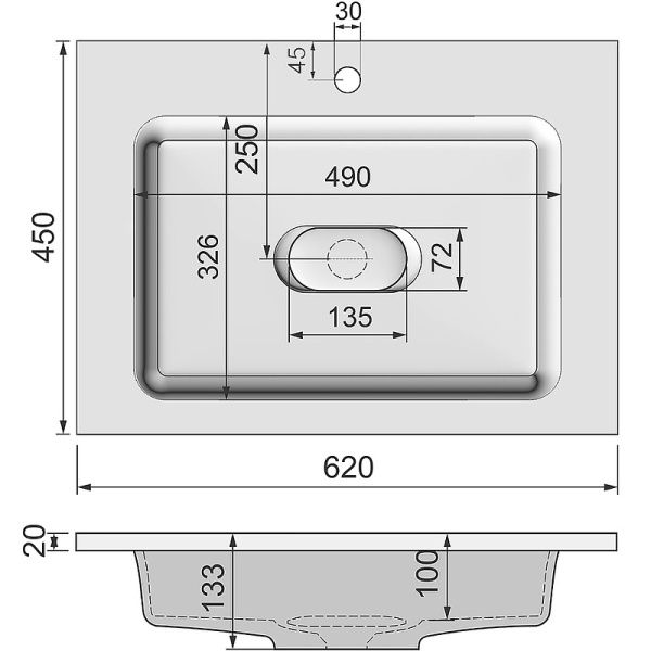 Раковина Jorno Modul 65 Mol.08.65/W