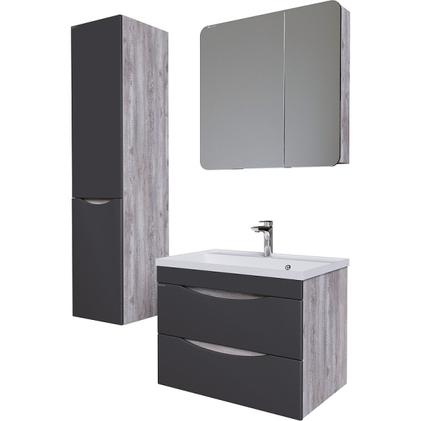 Тумба подвесная Grossman ТАЛИС-80 см 108013 бетон пайн/серая