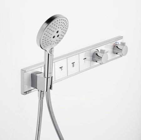 Термостат для душа на 4 потребителя Hansgrohe RainSelect 15357400 белый/хром