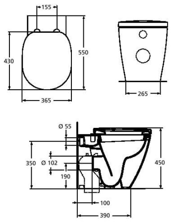 Унитаз приставной Ideal Standard Connect E803401