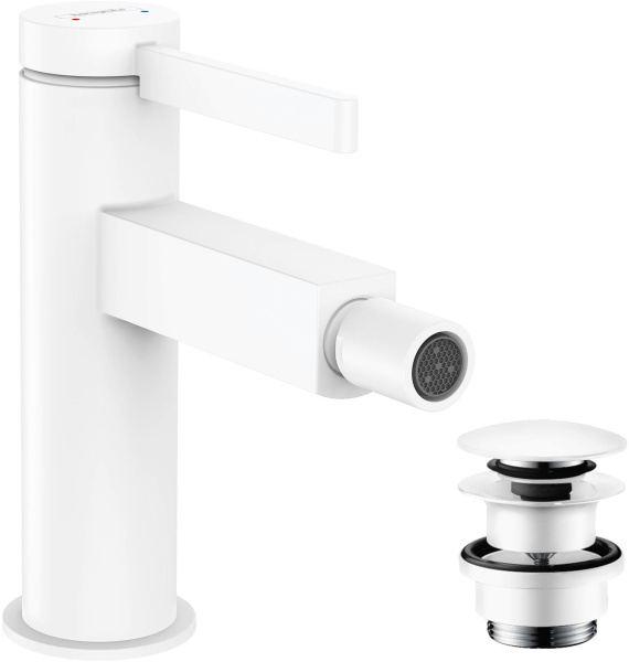 Смеситель для биде с донным клапаном Push-Open Hansgrohe Finoris 76200700 белый матовый