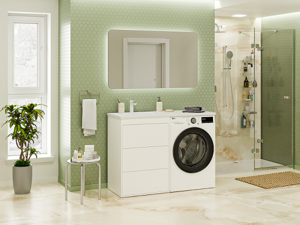 Тумба с раковиной под стиральную машину Brevita Grafit 60  УТ000014841