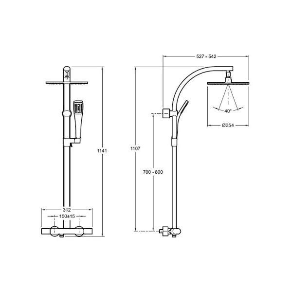 Душевая система Jacob Delafon Talan E11717RU-CP Душевая система Jacob Delafon Talan E11717RU-CP
