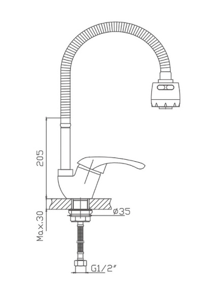 Смеситель для кухни Cron CN4303 Смеситель для кухни Cron CN4303