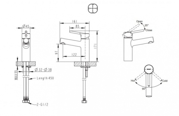 Смеситель для раковины Bravat Palace F1172217CP-RUS Смеситель для раковины Bravat Palace F1172217CP-RUS