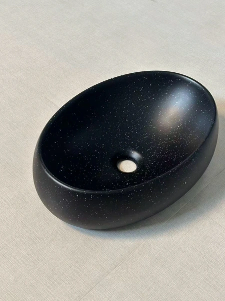 Раковина накладная (48х34) Gid Lago 9030cs. черный матовый