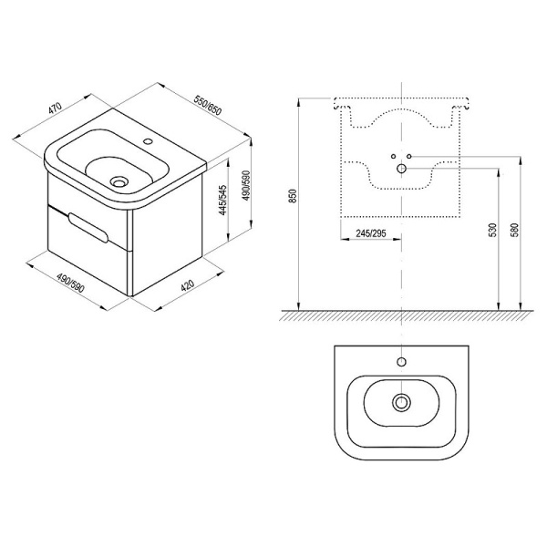 Тумба под раковину Ravak SD Chrome II 65 X000001291