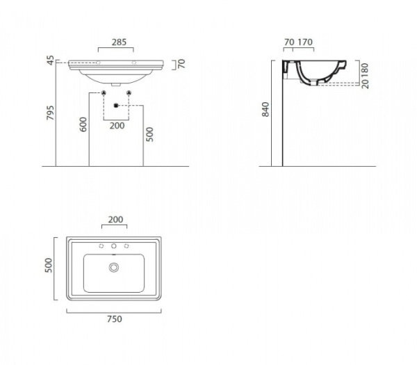 Раковина GSI Classic 8731 1 11 bi*1
