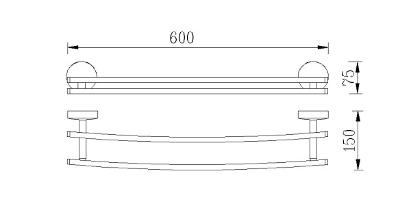 Полотенцедержатель двойной 60 см. RUSH Fiji FI18532