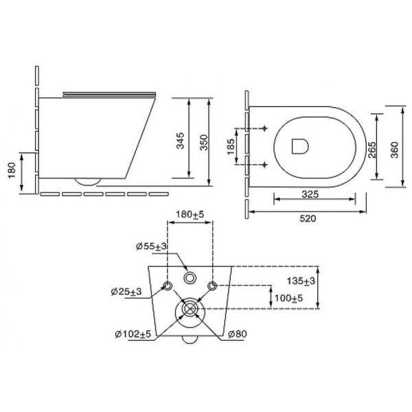 Комплект унитаза с инсталляцией Grossman Pragma 97.4478BMS.03.000 с клавишей смыва