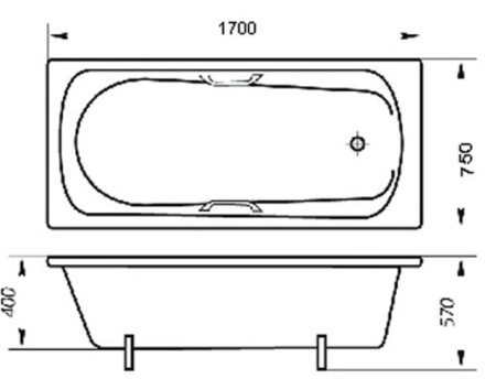 Чугунная ванна Юмика (170x75), г. Киров